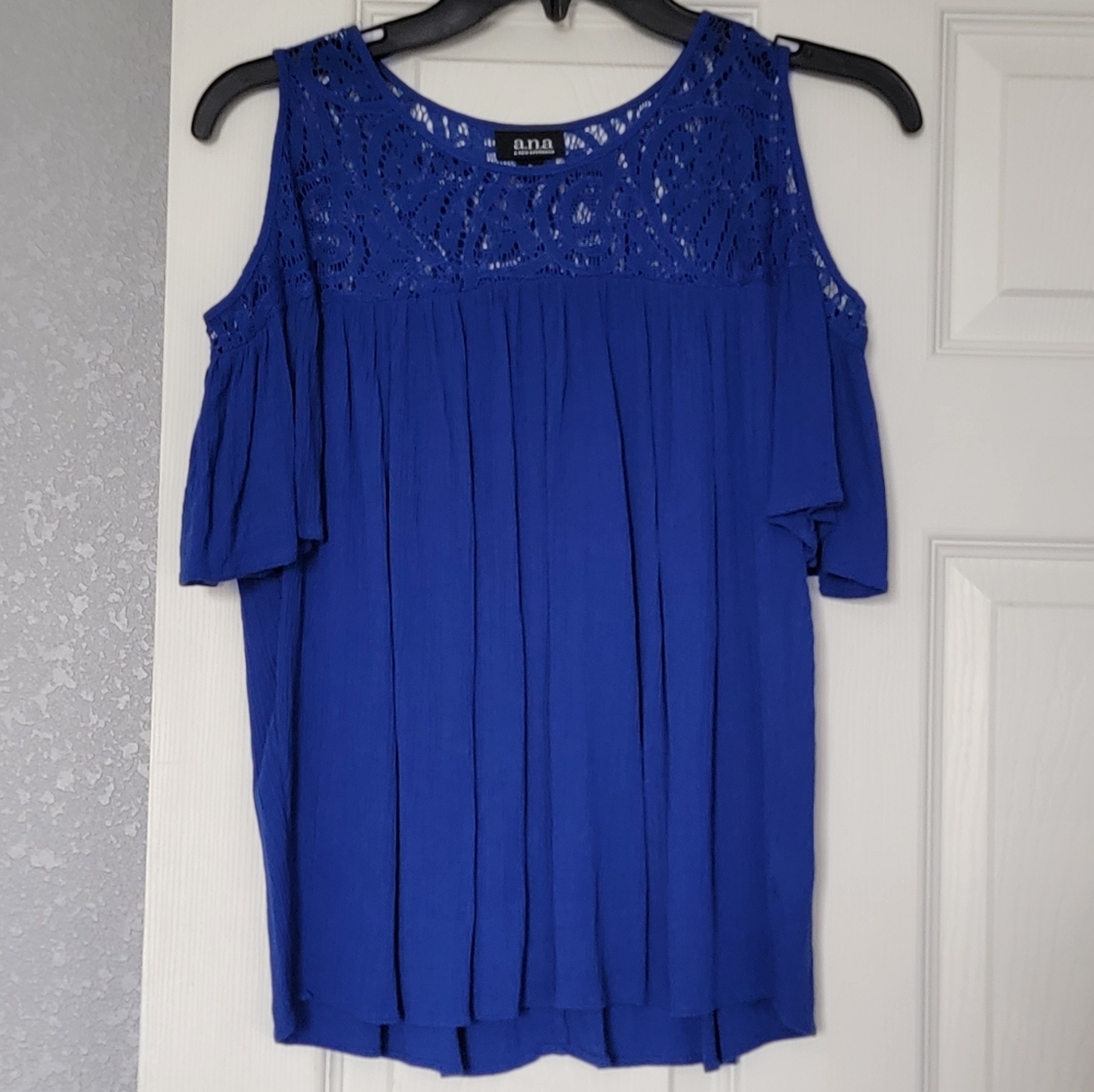 Cobalt Blue Cold Shoulder Top